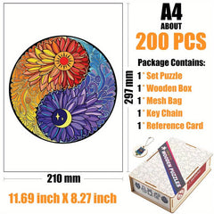 Sunflower Tai Chi Wood Puzzle in Box
