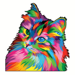 Rainbow Cat Wooden Puzzle Brain Trainer Family Game