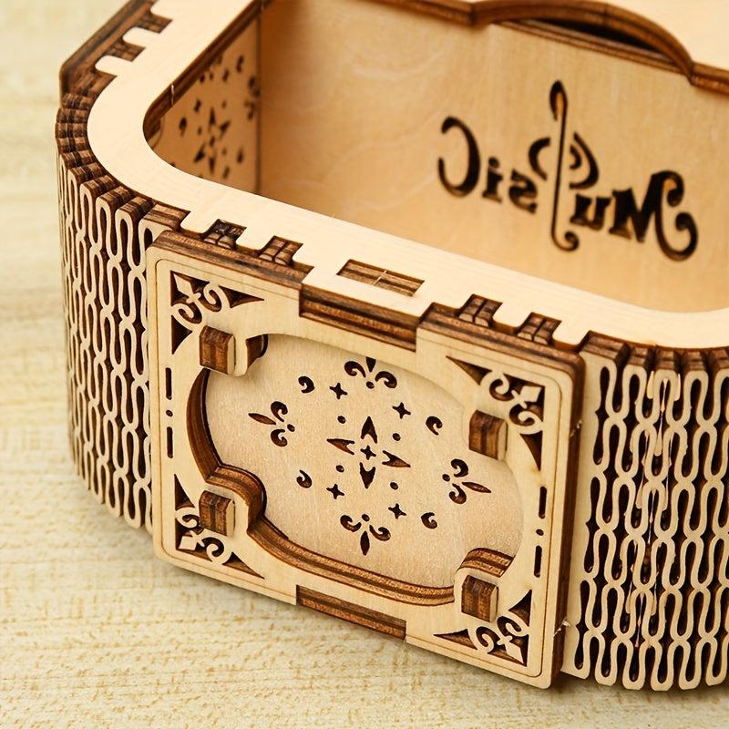 3D Wooden Puzzle Children's Music Box DIY Toy Tabletop Decoration