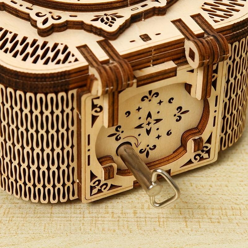 3D Wooden Puzzle Children's Music Box DIY Toy Tabletop Decoration