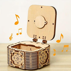 3D Wooden Puzzle Children's Music Box DIY Toy Tabletop Decoration