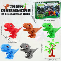 60pcs 3D Dinosaur Puzzle Toy Set for Kids Party Christmas Birthday Gift