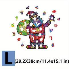 Magic Santa Claus Wooden Puzzle Game with Animal Shaped Pieces