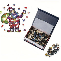 Magic Santa Claus Wooden Puzzle Game with Animal Shaped Pieces