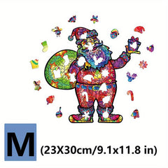 Magic Santa Claus Wooden Puzzle Game with Animal Shaped Pieces
