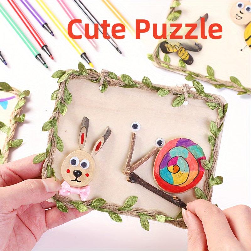 Kids DIY Wooden Branch Ornaments for Collage Paintings