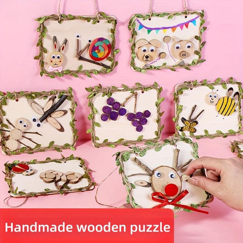 Kids DIY Wooden Branch Ornaments for Collage Paintings