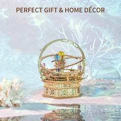 DIY Wooden Rotating Starry Sky Music Box Adult Children's Gift