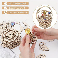 DIY Wooden Rotating Starry Sky Music Box Adult Children's Gift