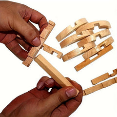 Wooden Kongming Lock 3D Brain Teaser Office Intelligence Globe