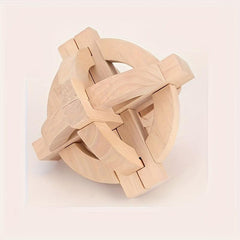 Wooden Kongming Lock 3D Brain Teaser Office Intelligence Globe