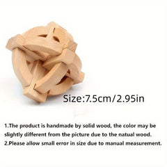 Wooden Kongming Lock 3D Brain Teaser Office Intelligence Globe