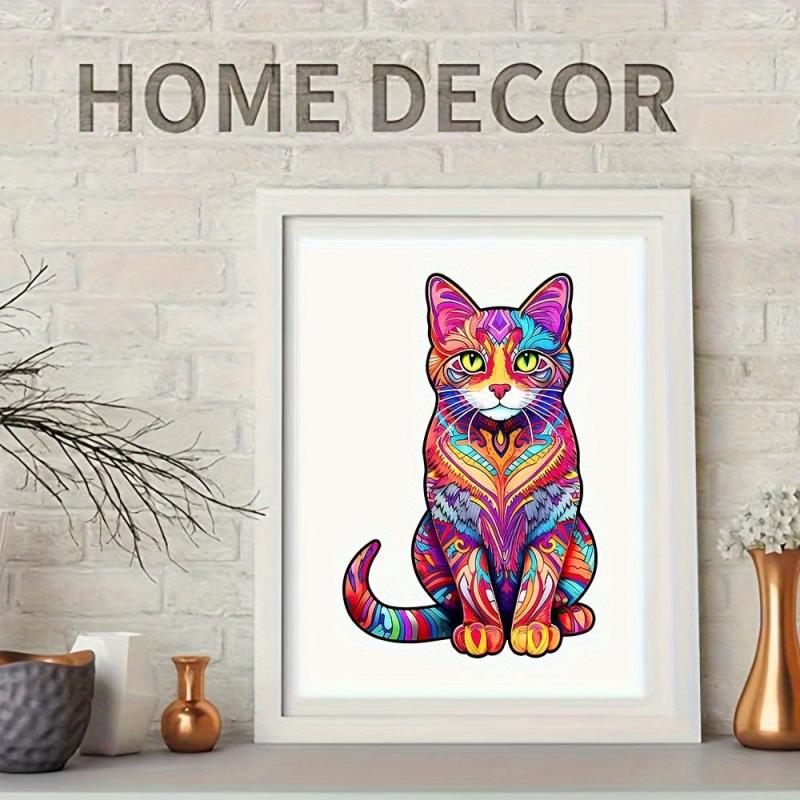 Colorful Cat Wooden Jigsaw Puzzle - Christmas Gift