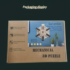3D Wooden Puzzle Assembling Toy Calendar Wall Clock Perpetual Calendar