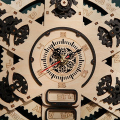 3D Wooden Puzzle Assembling Toy Calendar Wall Clock Perpetual Calendar