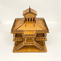 3D Wooden Puzzle Building Model Kit Wood Creative Building Puzzles Assembly