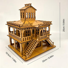 3D Wooden Puzzle Building Model Kit Wood Creative Building Puzzles Assembly
