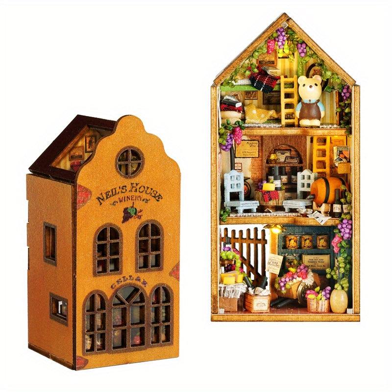 DIY Cabin Building Blocks Small Town Hand assembled Mini Toy Model