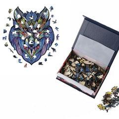 Magic Halloween Colorful Wolf Wooden Puzzle Game KY9184
