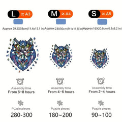 Magic Halloween Colorful Wolf Wooden Puzzle Game KY9184
