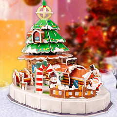 3D Puzzle Model Christmas Tree House Decoration Desk Decoration