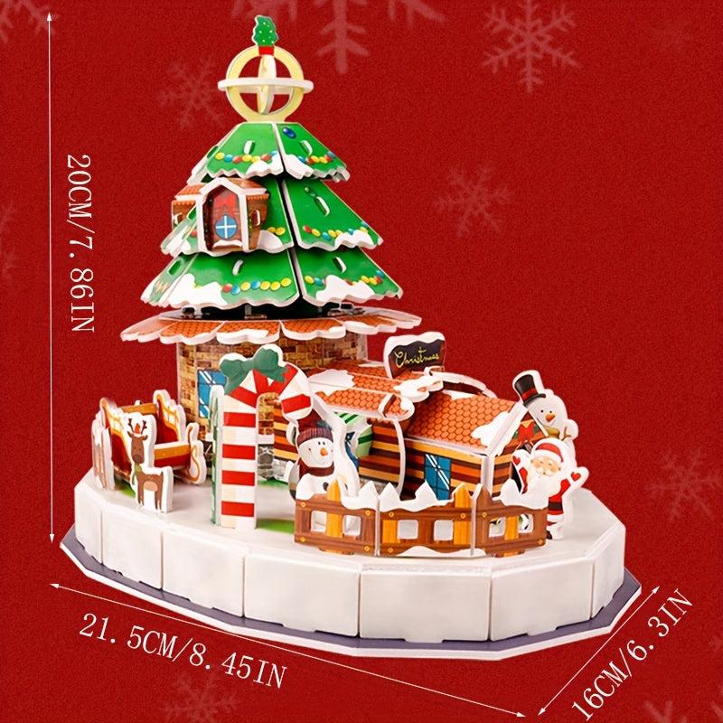 3D Puzzle Model Christmas Tree House Decoration Desk Decoration