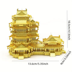 3D Metal Puzzle Ancient Architecture Yuejiang Tower DIY Jigsaw Puzzle