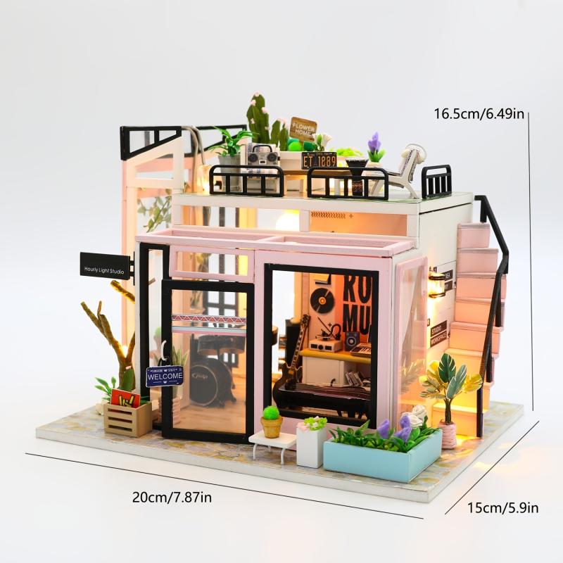 3D Jigsaw House Dollhouse Building Kit with Furniture Toy Gift