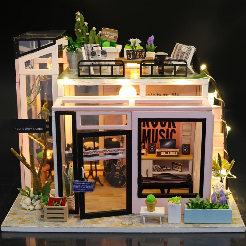3D Jigsaw House Dollhouse Building Kit with Furniture Toy Gift