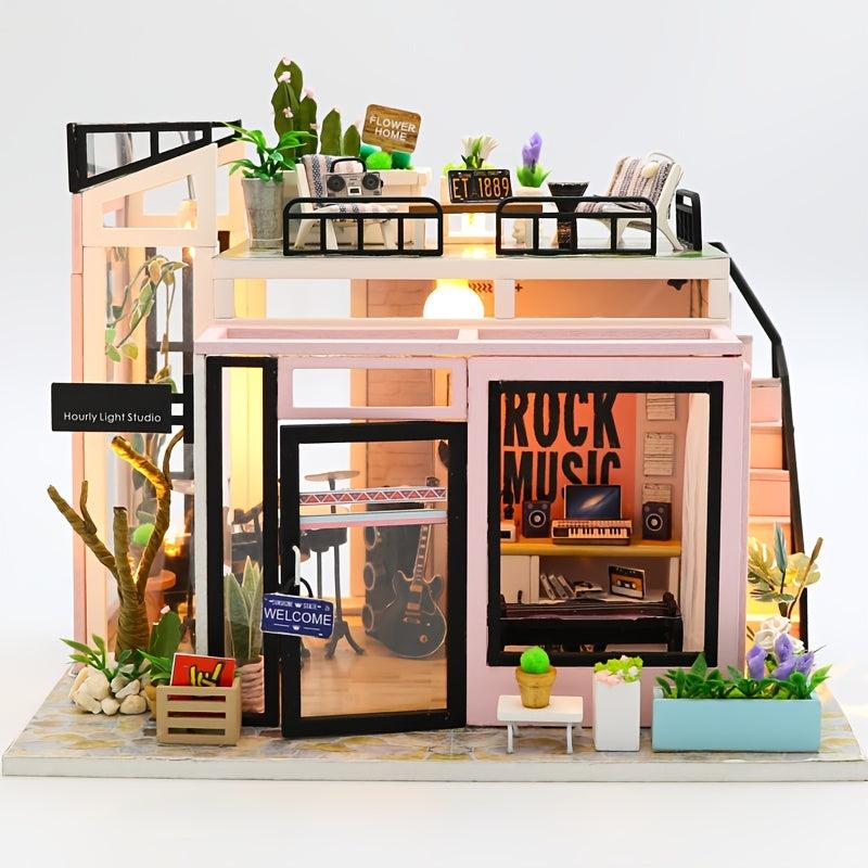 3D Jigsaw House Dollhouse Building Kit with Furniture Toy Gift