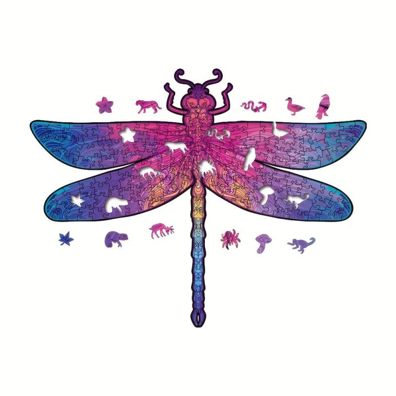 Colorful Dragonfly Wooden Puzzle in Box