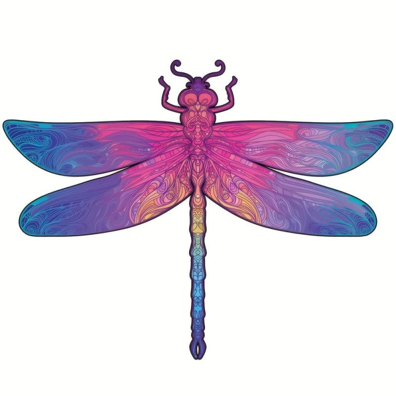 Colorful Dragonfly Wooden Puzzle in Box