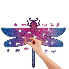 Colorful Dragonfly Wooden Puzzle in Box