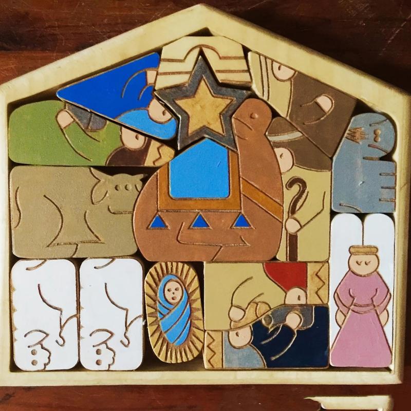 Wooden Puzzle Birth Of Jesus Indoor Decoration