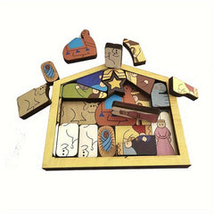 Wooden Puzzle Birth Of Jesus Indoor Decoration