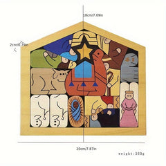 Wooden Puzzle Birth Of Jesus Indoor Decoration