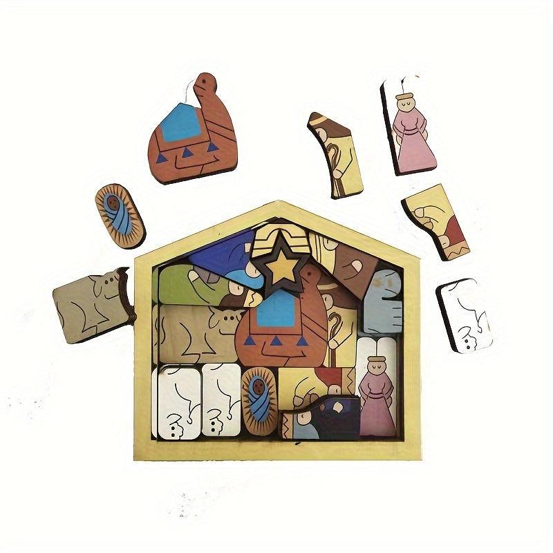 Wooden Puzzle Birth Of Jesus Indoor Decoration