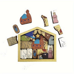 Wooden Puzzle Birth Of Jesus Indoor Decoration