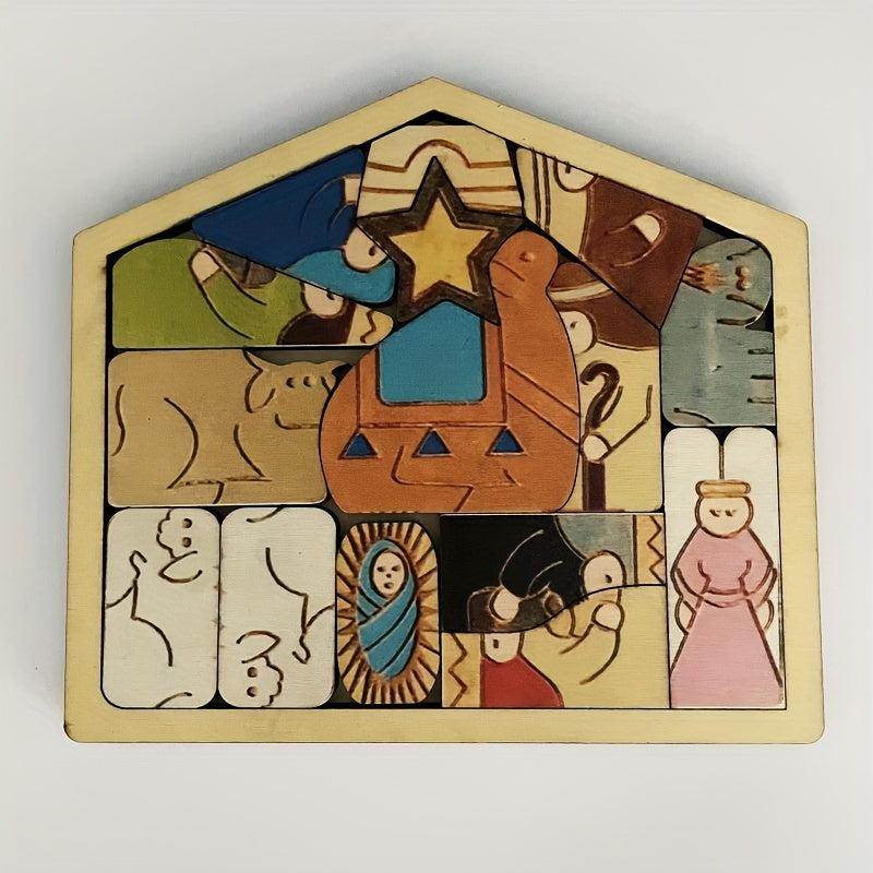 Wooden Puzzle Birth Of Jesus Indoor Decoration