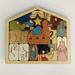 Wooden Puzzle Birth Of Jesus Indoor Decoration