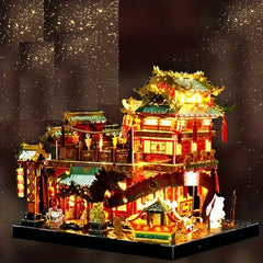 DIY 3D Stainless Steel Puzzle Chinese Style Wufu Restaurant Model Toy