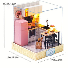 3D House Puzzle DIY Kitchen Bedroom Girl Toy Gift