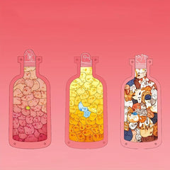 3D Animal Jigsaw Puzzle Acrylic Bottle Standard Puzzle DIY Pig Duck Cat Gift Set