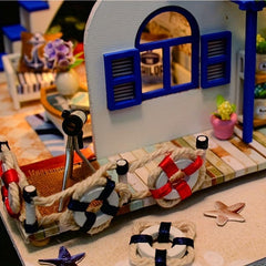 DIY Seaside House Model Light Coast Villa Creative Toy