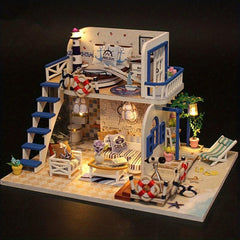 DIY Seaside House Model Light Coast Villa Creative Toy