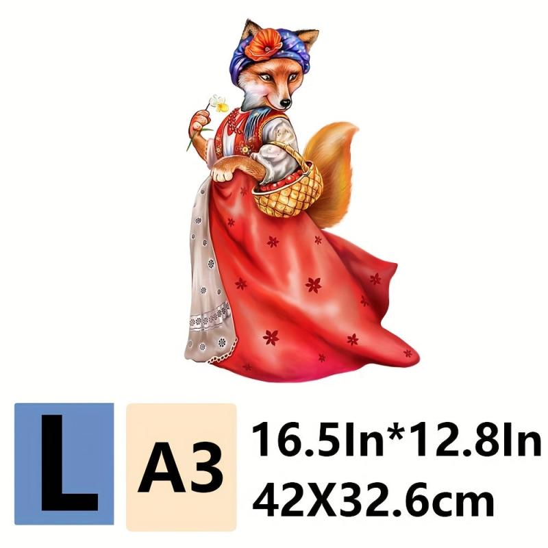 Wooden Jigsaw Puzzle Mrs Fox Fun Challenging Animal Puzzle