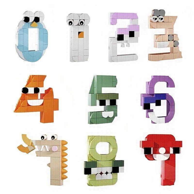 Arabic Numerals 0-9 Puzzle Building Block Set Creative DIY Building Block Toys