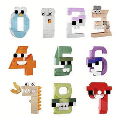 Arabic Numerals 0-9 Puzzle Building Block Set Creative DIY Building Block Toys