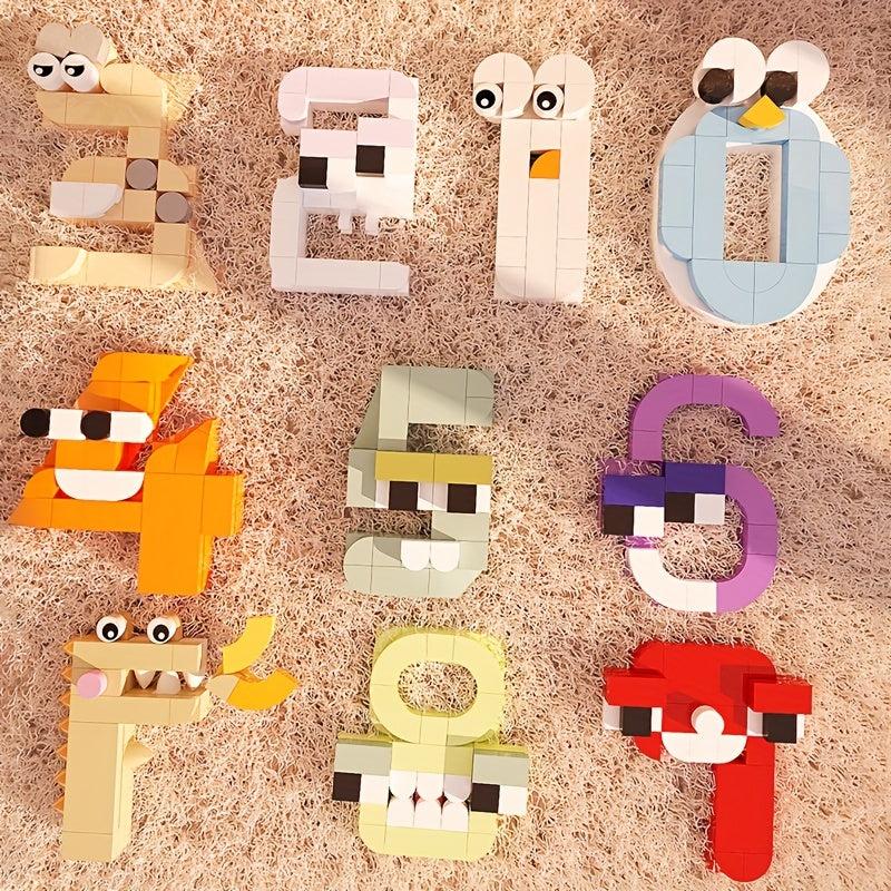 Arabic Numerals 0-9 Puzzle Building Block Set Creative DIY Building Block Toys