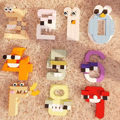 Arabic Numerals 0-9 Puzzle Building Block Set Creative DIY Building Block Toys
